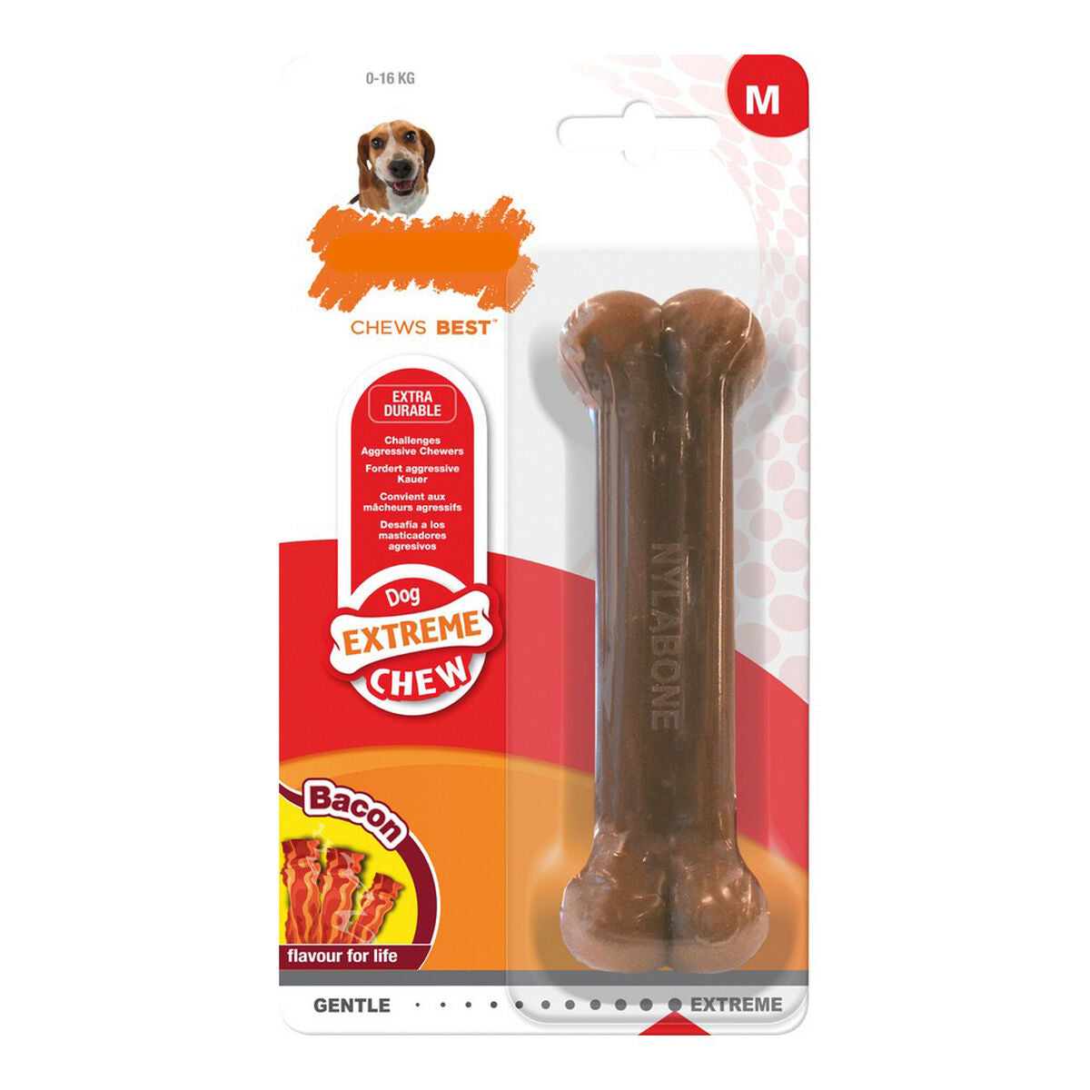 Dog chewing toy Nylabone Dura Chew Bacon Size M Nylon - Hilman kauppa