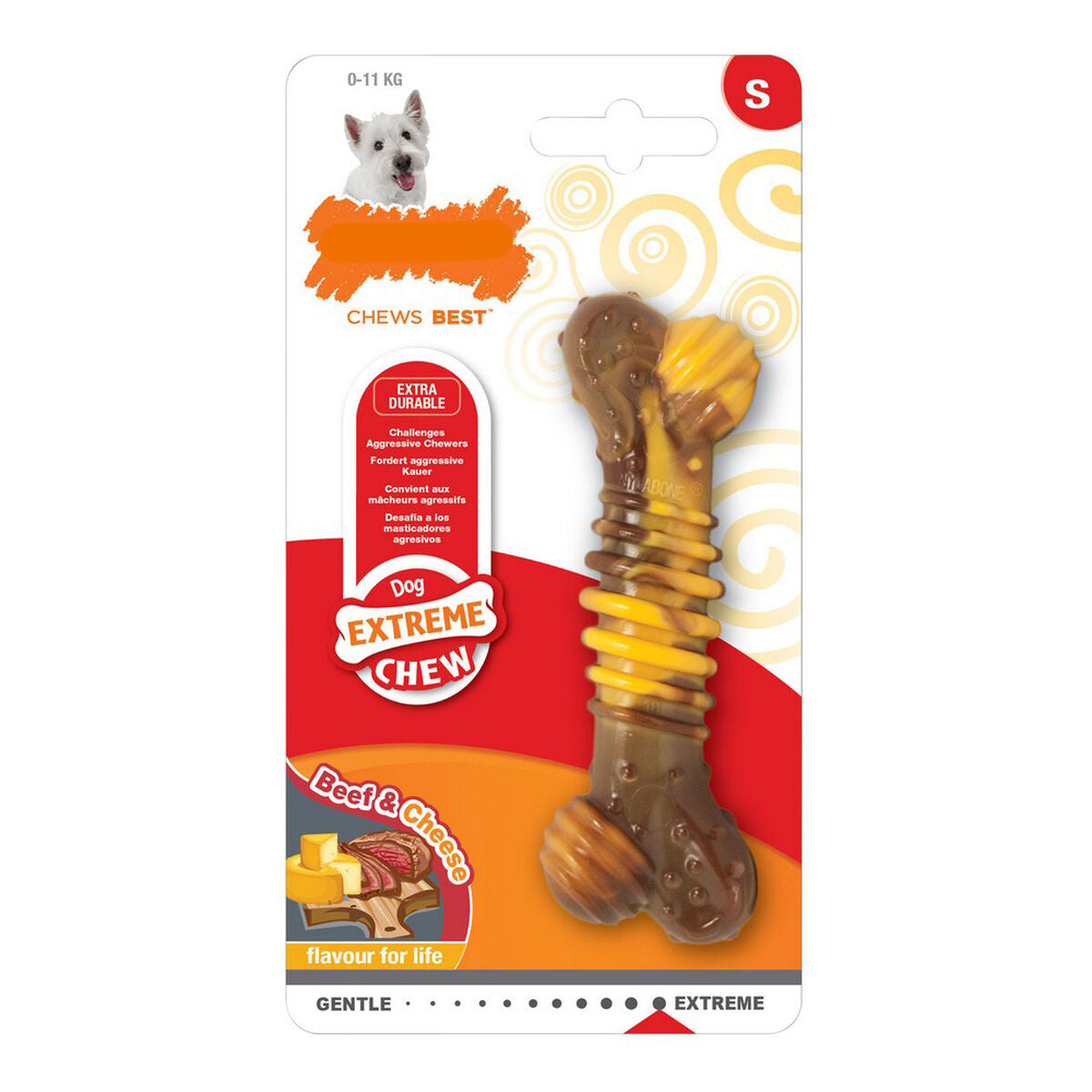 Dog chewing toy Nylabone Dura Chew Cheese Meat Natural 20 - Hilman kauppa