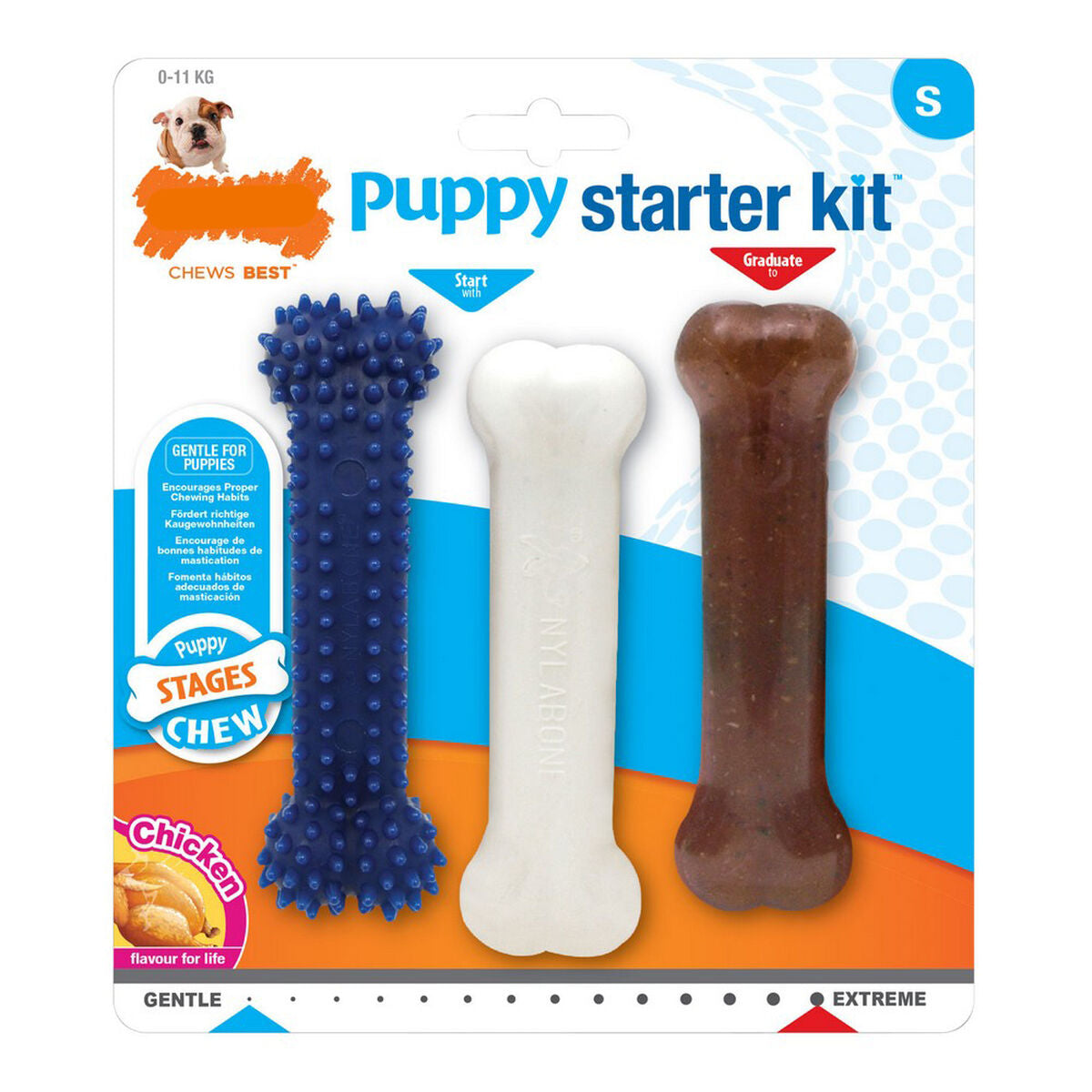 Dog chewing toy Nylabone Extreme Chew Starter Kit Puppies Chicken Nylon Thermoplastic (3 pcs) - Hilman kauppa