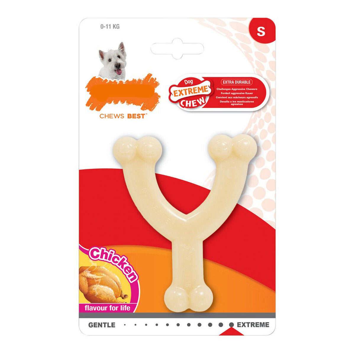 Dog chewing toy Nylabone Extreme Chew Wishbone Size S Chicken Nylon - Hilman kauppa