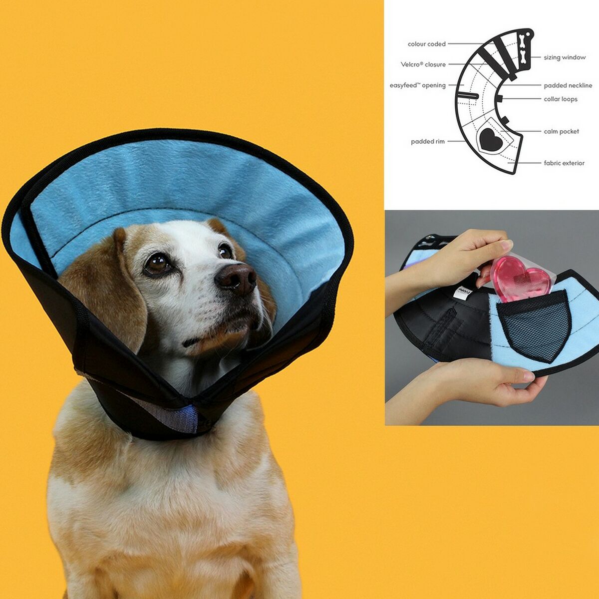 Elizabethan Dog Collar KVP Calmer Multicolour (33-43 cm) - Hilman kauppa