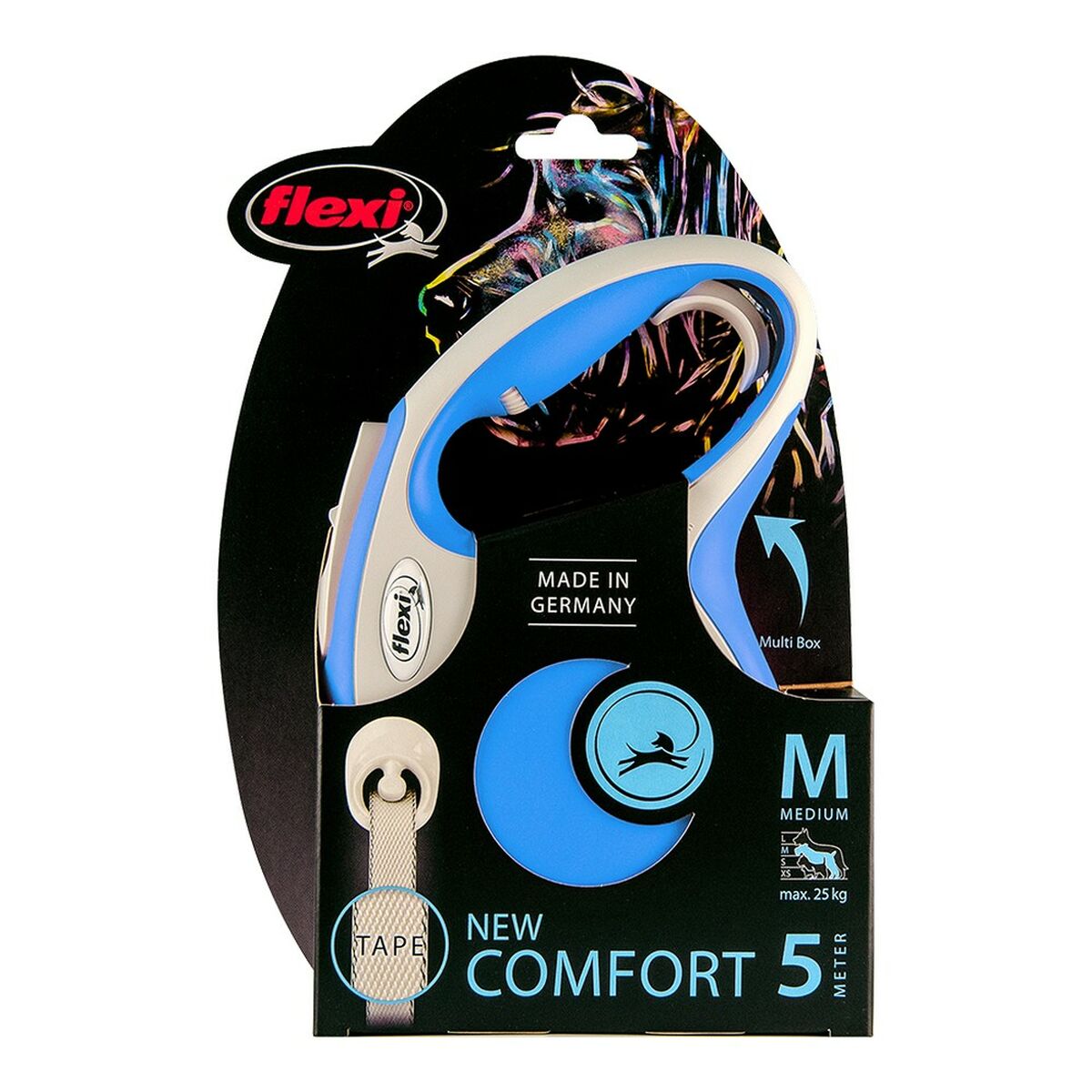 Dog Lead Flexi NEW COMFORT Blue Size M - Hilman kauppa
