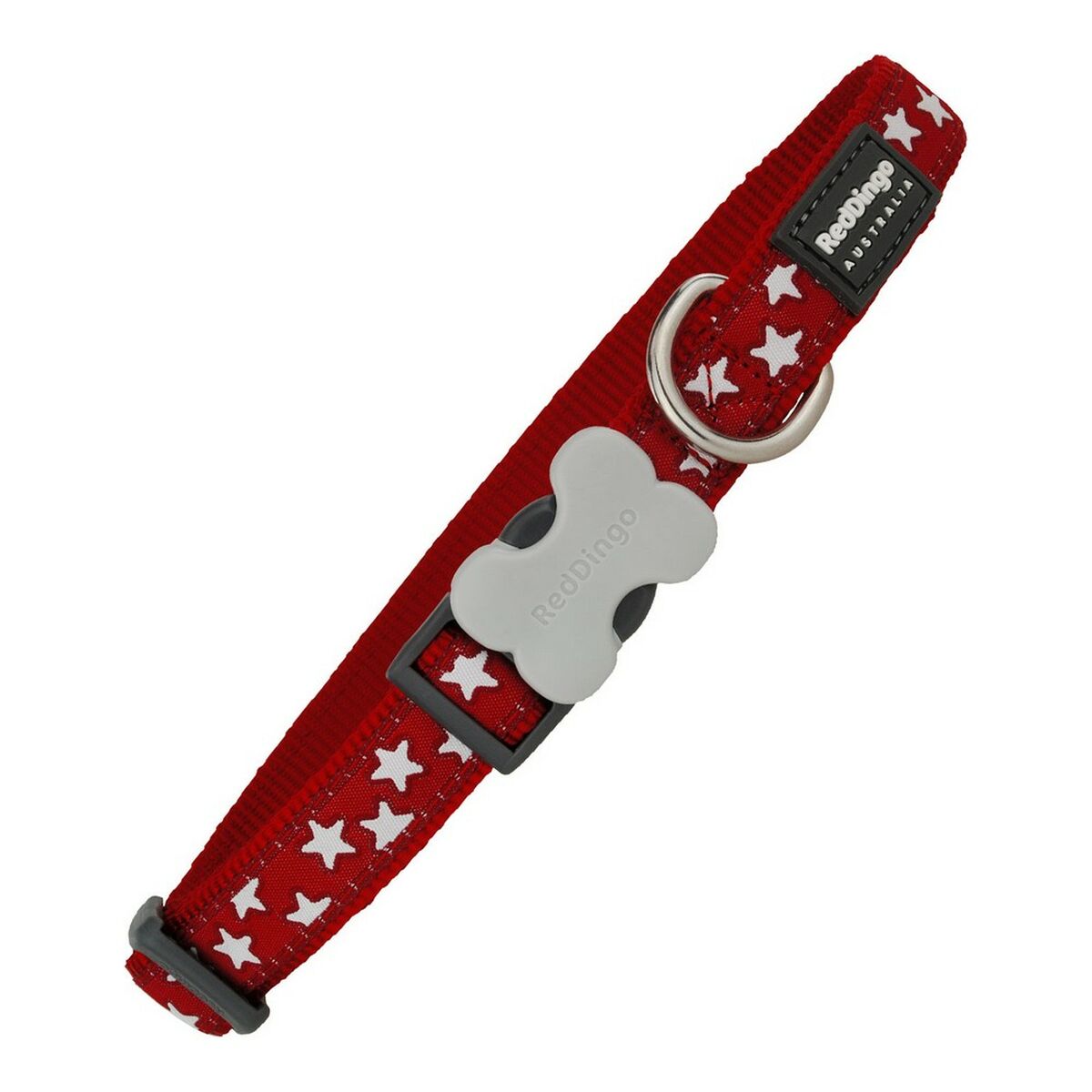 Dog collar Red Dingo Style Red Stars (2 x 31-47 cm) - Hilman kauppa