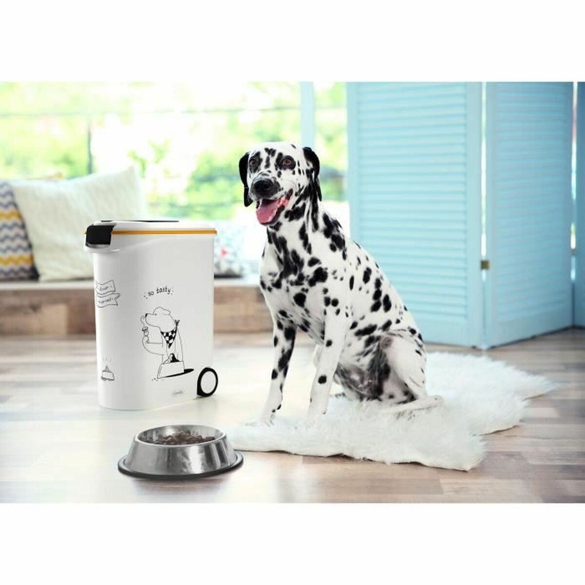 Pet food canister Curver 794096 With wheels White Plastic 20 kg 54 L 49,3 x 27,8 x 60,5 cm - Hilman kauppa