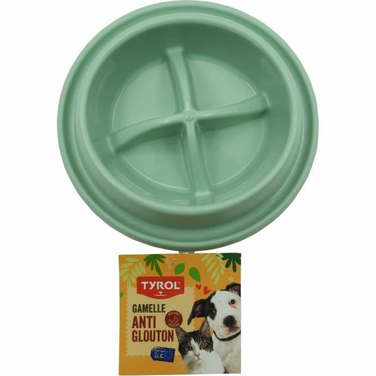 Slow Eating Food Bowl for Pets Tyrol Green Plastic Ø 15 cm 500 ml - Hilman kauppa