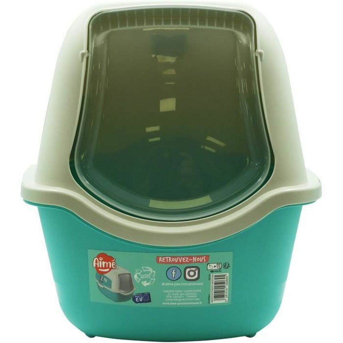 Cat Litter Box Aimé Blue White Plastic - Hilman kauppa