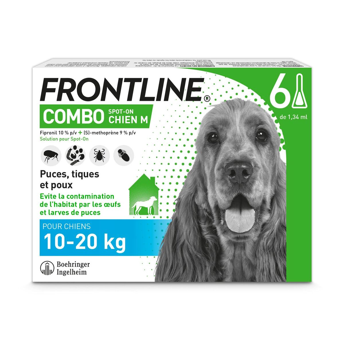 Anti-parasites Frontline Dog 10-20 Kg 1,34 ml 6 Units - Hilman kauppa