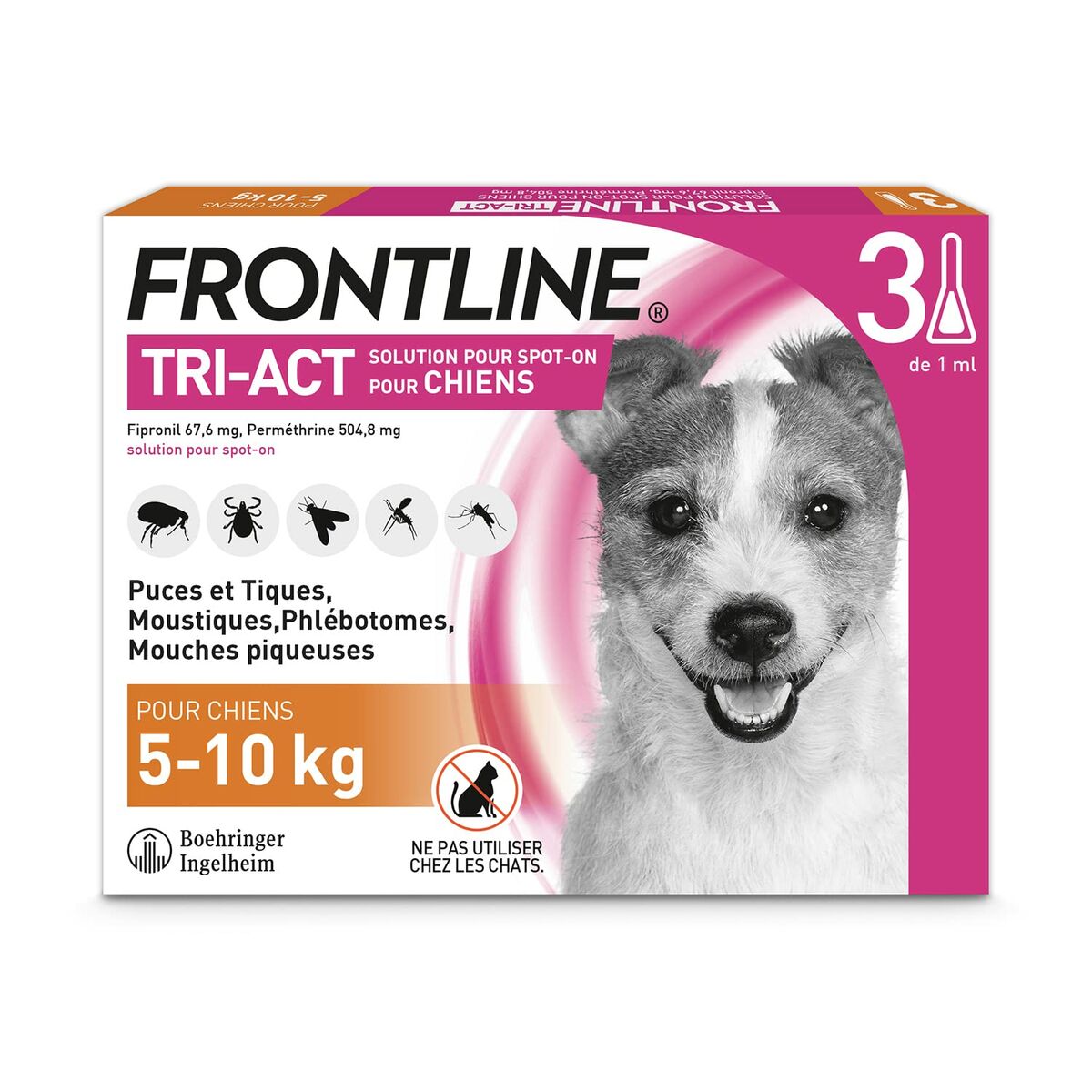 Pipette for Dogs Frontline 5-10 Kg 3 Units - Hilman kauppa