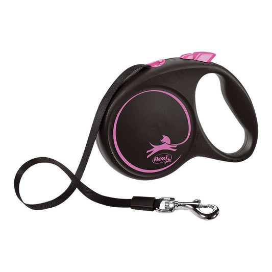 Dog Lead Flexi BLACK DESIGN Black Pink S - Hilman kauppa