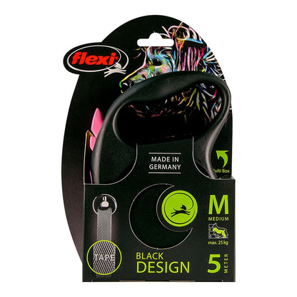 Dog Lead Flexi BLACK DESIGN Black Pink S - Hilman kauppa