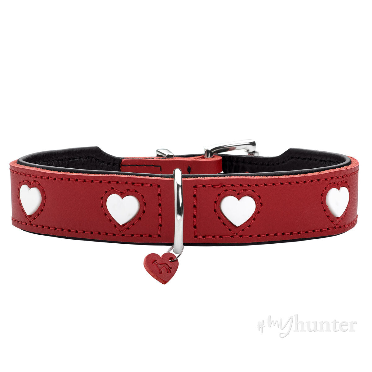 Dog collar Hunter Love XS/S 30-34 cm Rojo/Blanco - Hilman kauppa