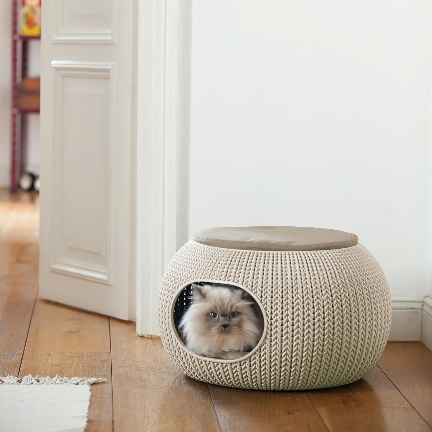 Cat Bed Curver Knit Beige Sand 6,7 x 32,5 x 6,7 cm - Hilman kauppa