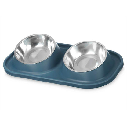 Dog Feeder Blue Metal 40 x 8,5 x 22 cm Double - Hilman kauppa