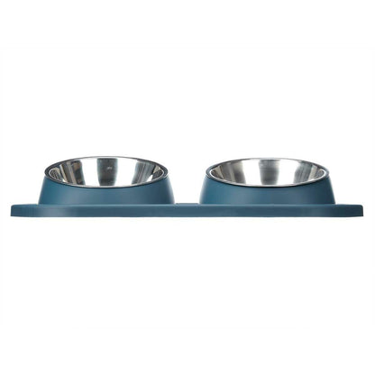 Dog Feeder Blue Metal 40 x 8,5 x 22 cm Double - Hilman kauppa