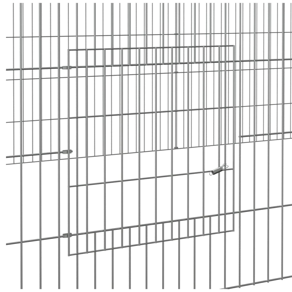 4-paneelinen kanihäkki 433x109x54 cm galvanoitu rauta - Hilman kauppa