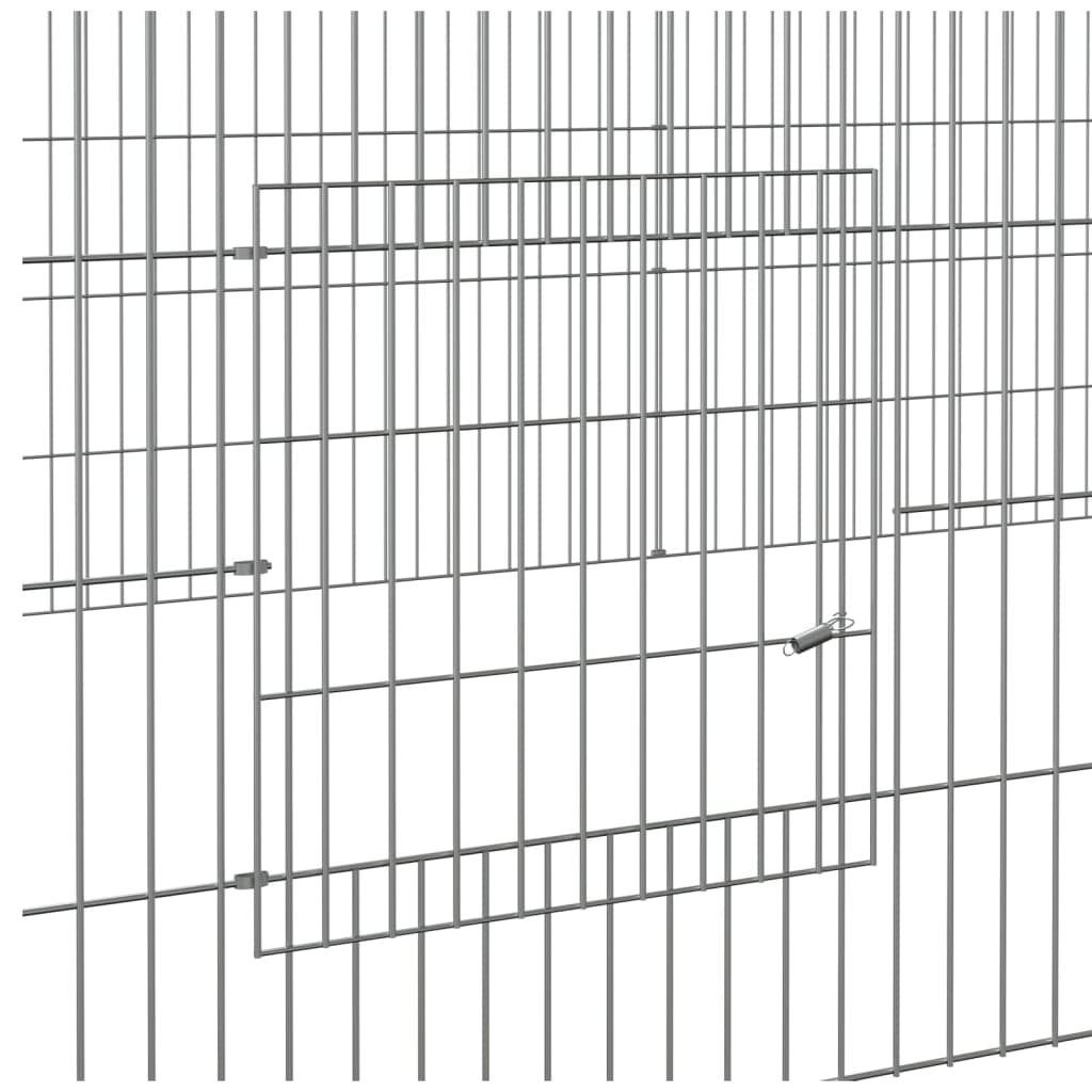 4-paneelinen kanihäkki 433x109x54 cm galvanoitu rauta - Hilman kauppa