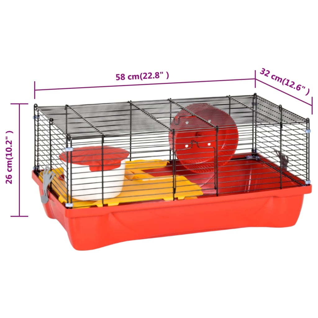 Hamsterin häkki  58x32x36 cm polypropeeni ja metalli - Hilman kauppa