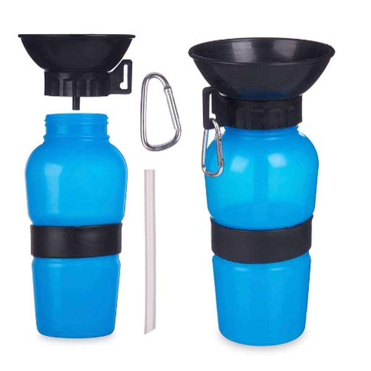 Dog Water Bottle-Dispenser Blue Black Metal Plastic 500 ml - Hilman kauppa