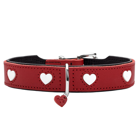 Dog collar Hunter Love S/M 35-40 cm Rojo/Blanco - Hilman kauppa