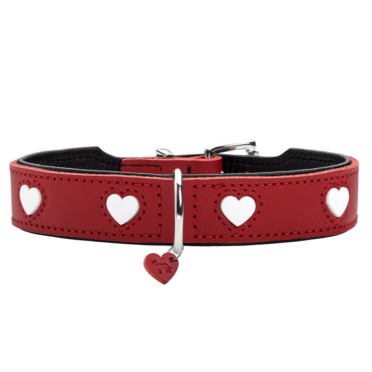 Dog collar Hunter Love XS/S 30-34 cm Rojo/Blanco - Hilman kauppa