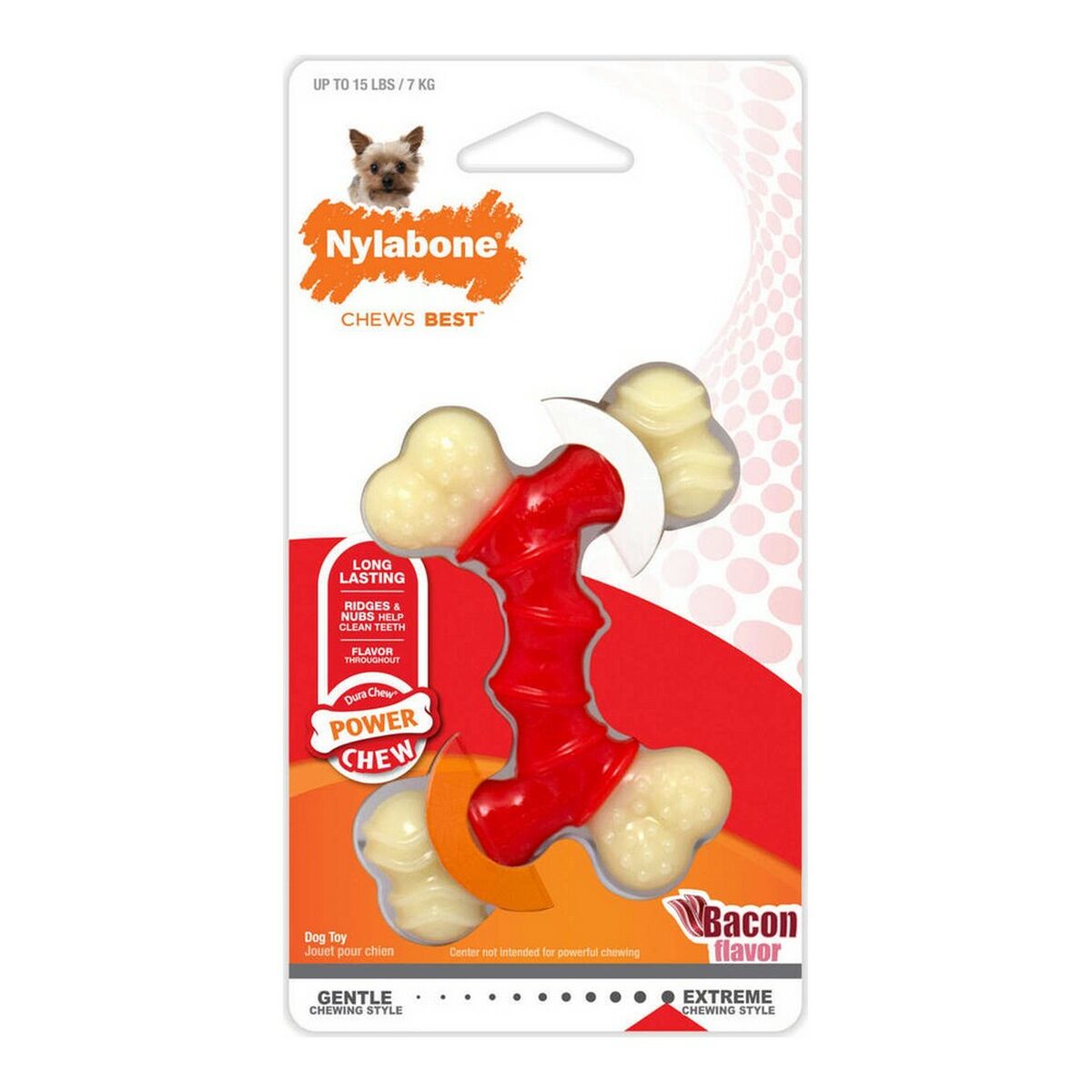 Dog chewing toy Nylabone Extreme Chew Double Bacon Size M Nylon Thermoplastic - Hilman kauppa