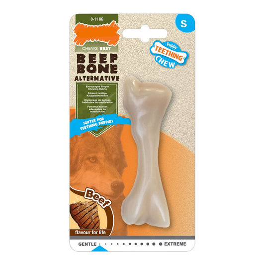 Dog chewing toy Nylabone Beef Bone Puppies Size S Thermoplastic Beef - Hilman kauppa