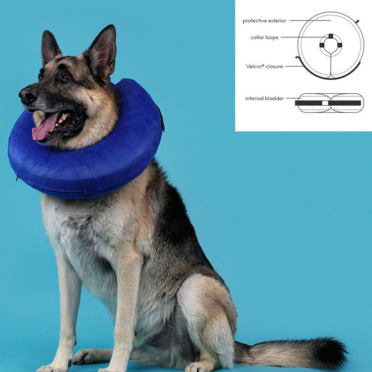 Recovery Collar for Dogs KVP Kong Cloud Blue Inflatable (Max. 15 cm) - Hilman kauppa