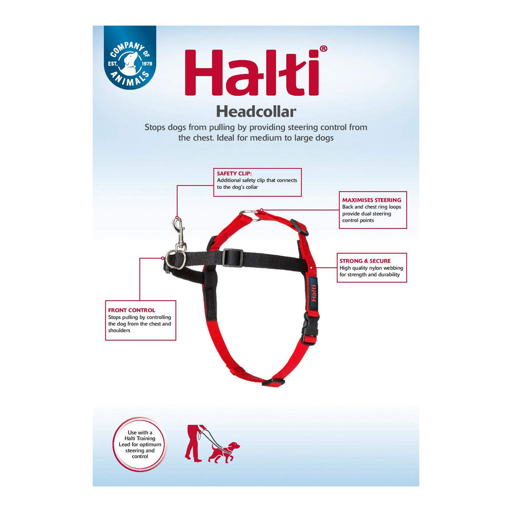 Dog Harness Company of Animals Halti Black/Red Size S (36-64 cm) - Hilman kauppa