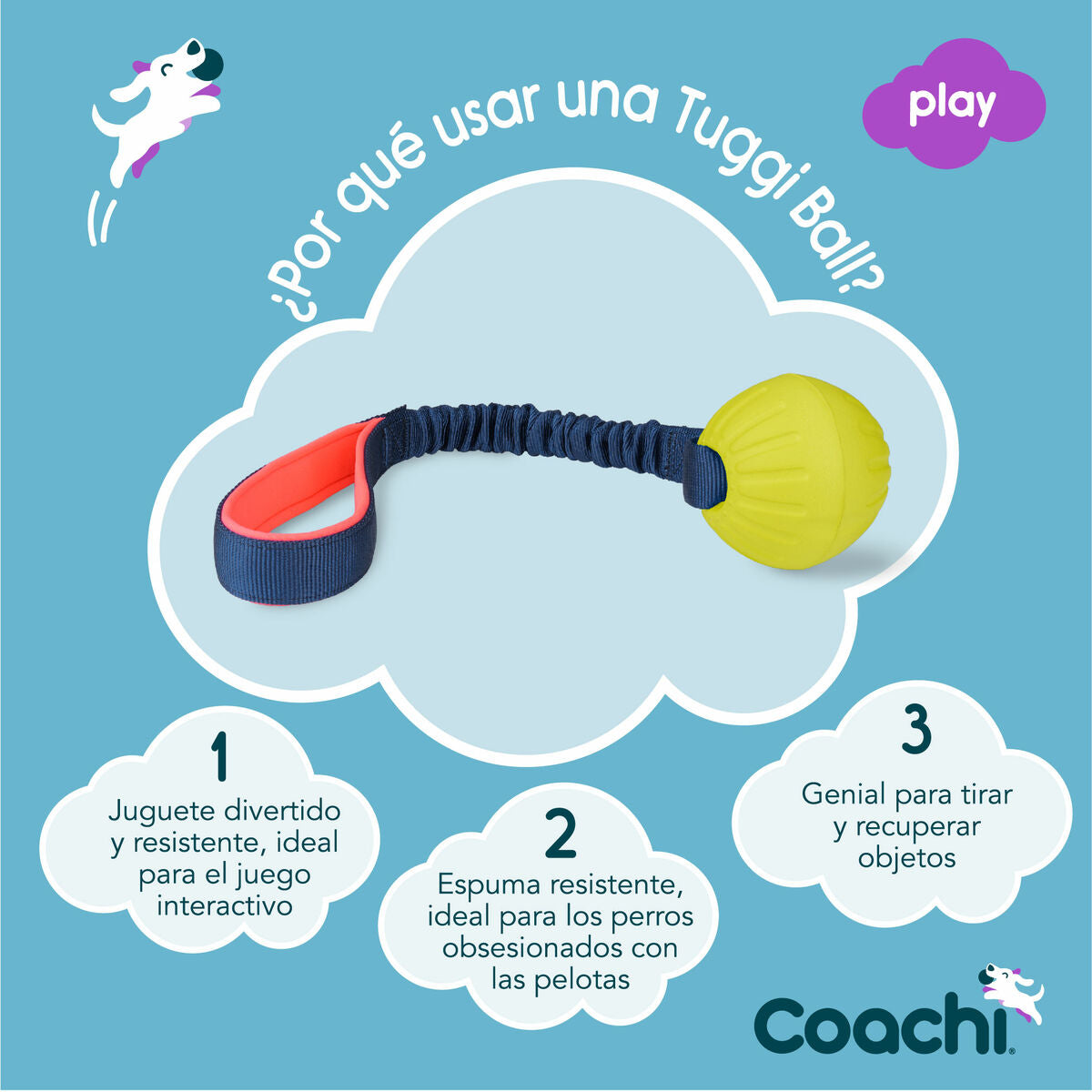 Training toy Coachi TUGGI BALL Blue - Hilman kauppa