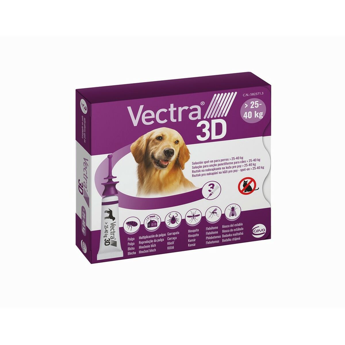 Pipette for Dogs Ceva 3D L 25-40 Kg 3 Units - Hilman kauppa