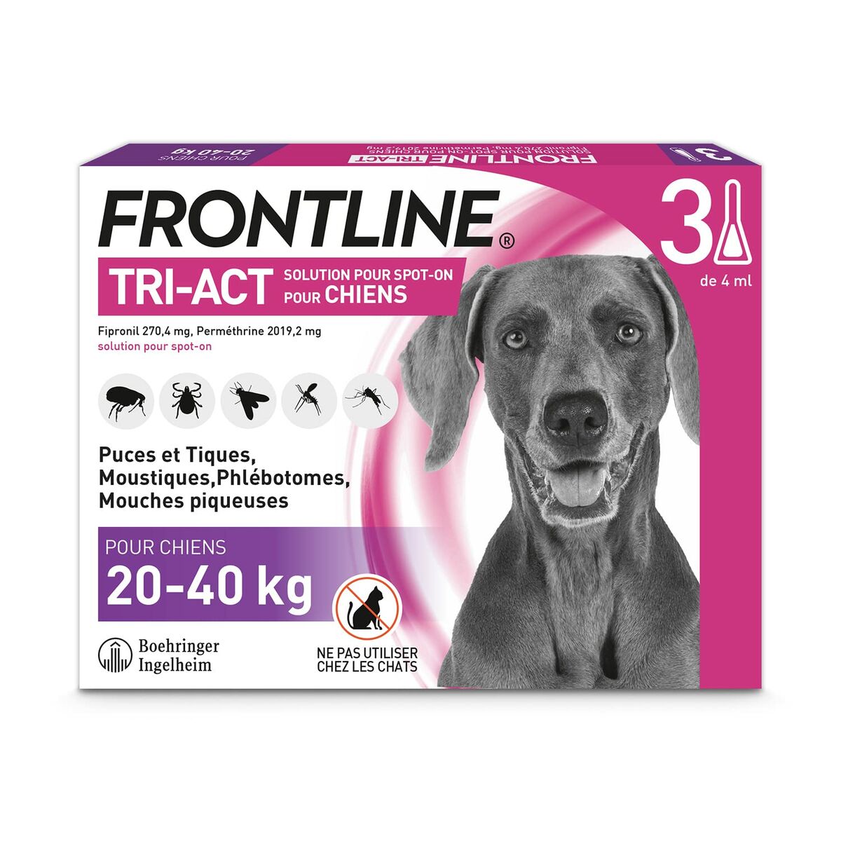 Pipette for Dogs Frontline Tri-Act 20-40 Kg - Hilman kauppa