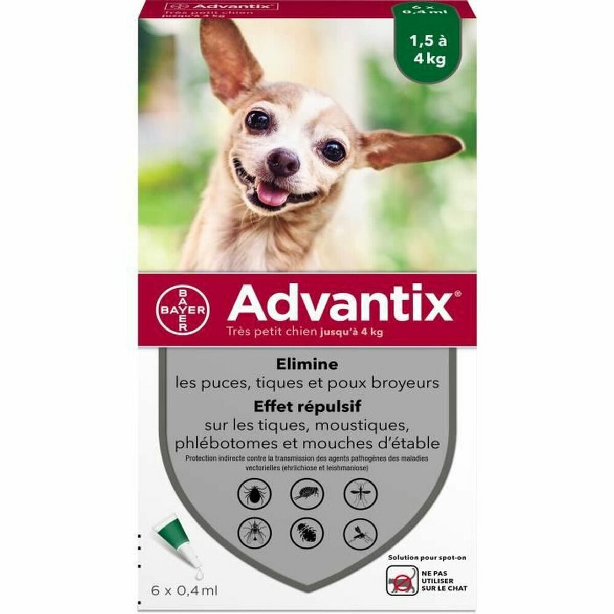 Pipette for Dogs Advantix 1,5-4 Kg - Hilman kauppa