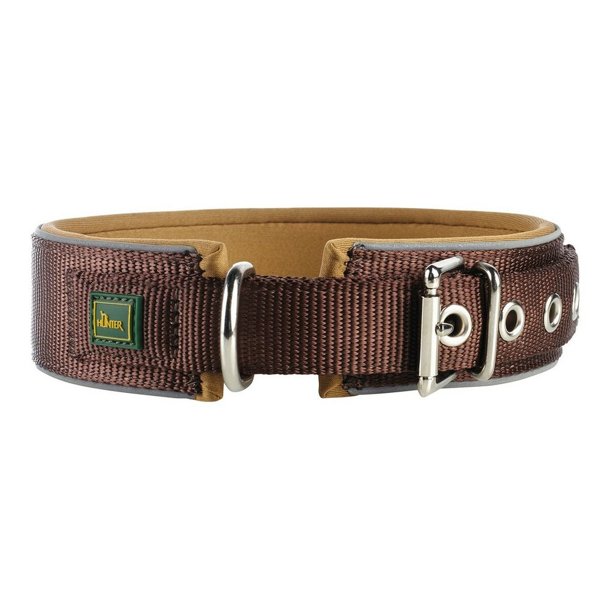 Dog collar Hunter Neoprene Reflect Brown - Hilman kauppa