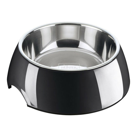 Dog Feeder Hunter Melamin Stainless steel Black 160 ml (14,5 x 14,5 x 7 cm) - Hilman kauppa