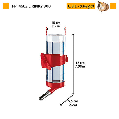 Pet feeding dish Ferplast Fpi 4660 Drinky 75 White Black Stainless steel Plastic/Stainless steel 300 ml - Hilman kauppa