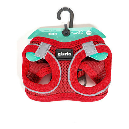 Dog Harness Gloria Air Mesh Trek Star Adjustable Red Size XXXS (18-20 cm) - Hilman kauppa