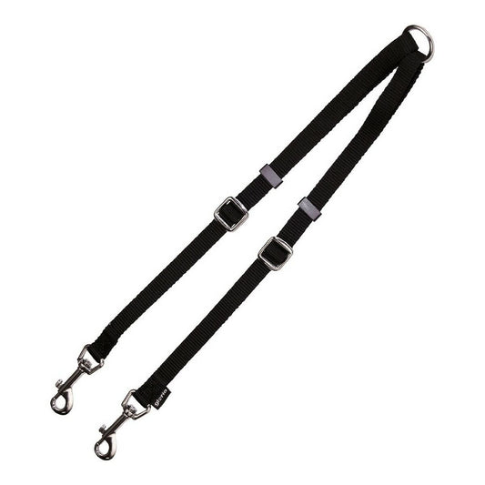 Coupling for 2-dog lead Gloria Black (1.6 x 35-56 cm) (1.6 x 35-56 cm) - Hilman kauppa