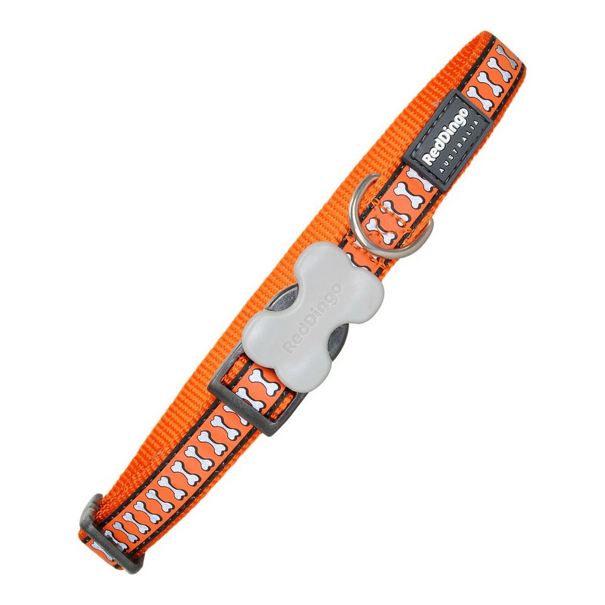 Dog collar Red Dingo Bone Reflective Orange (2,5 x 41-63 cm) - Hilman kauppa