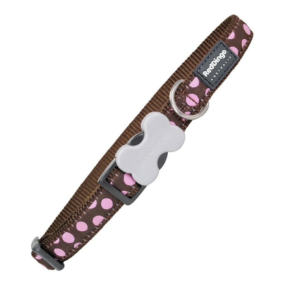 Dog collar Red Dingo Style Pink Spots (2,5 x 41-63 cm) - Hilman kauppa