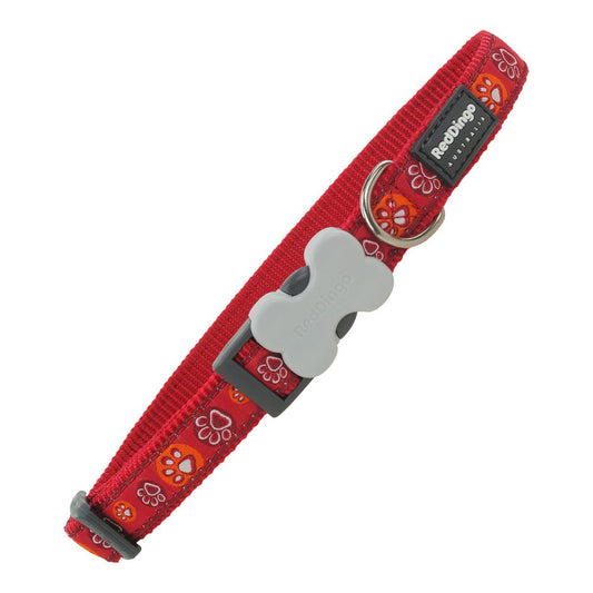 Dog collar Red Dingo Animal footprints (41-63 cm) (2,5 x 41-63 cm) - Hilman kauppa