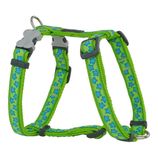 Dog Harness Red Dingo Style Turquoise Star Green 46-76 cm - Hilman kauppa