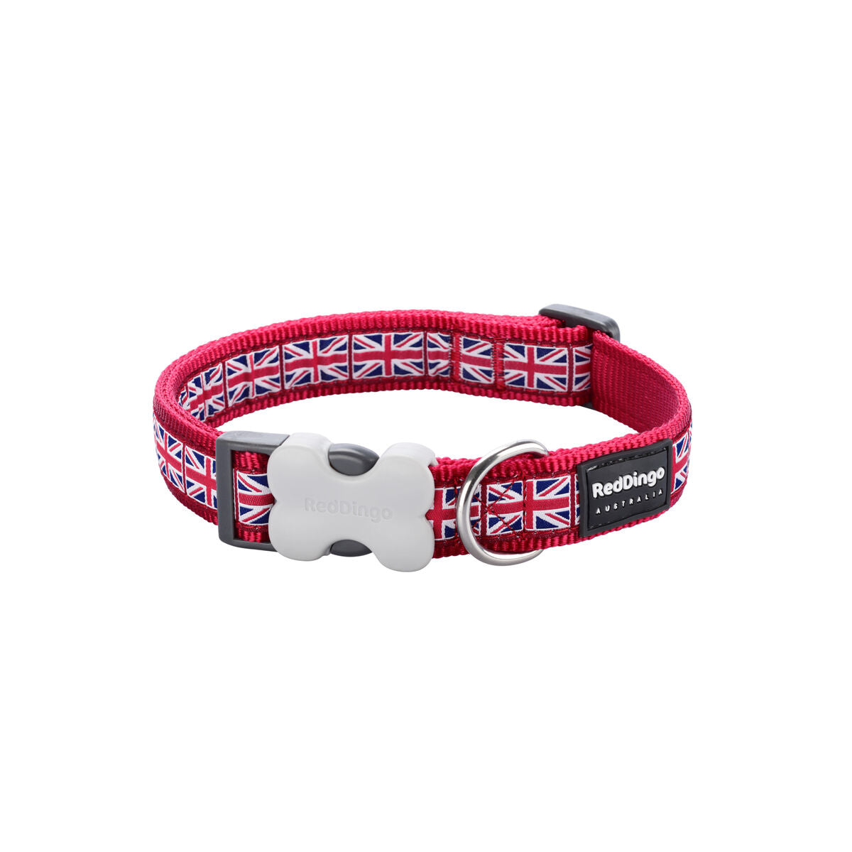 Dog collar Red Dingo STYLE UNION JACK FLAG 31-47 cm - Hilman kauppa