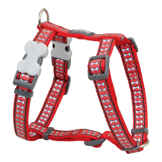 Dog Harness Red Dingo Red Bone Reflective 30-48 cm - Hilman kauppa