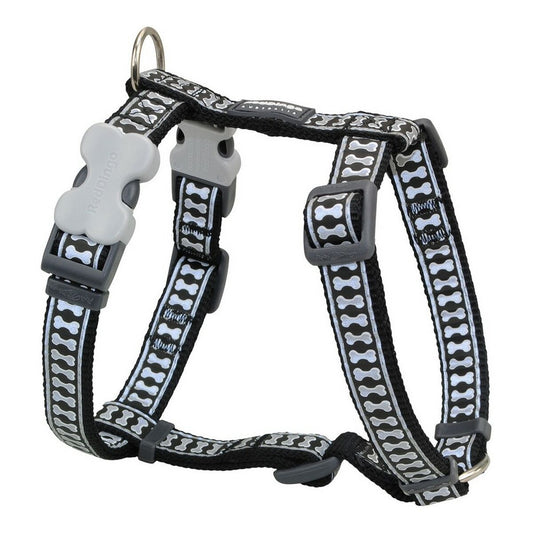 Dog Harness Red Dingo Black Bone Reflective 37-61 cm - Hilman kauppa