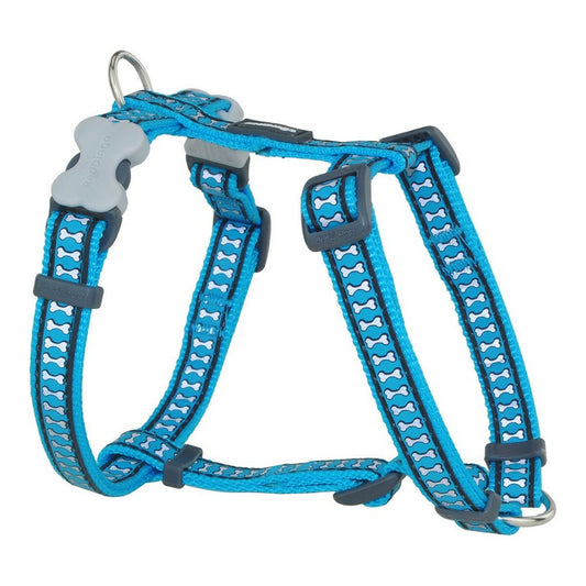Dog Harness Red Dingo Bone Reflective 25-39 cm Turquoise - Hilman kauppa