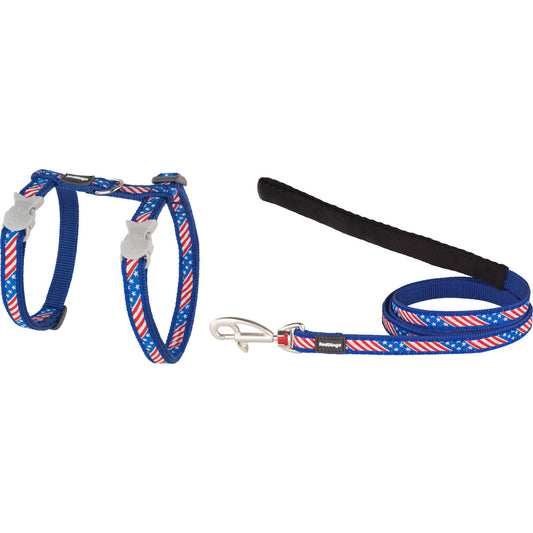 Dog Harness Red Dingo US Flag 21-35 cm Blue - Hilman kauppa
