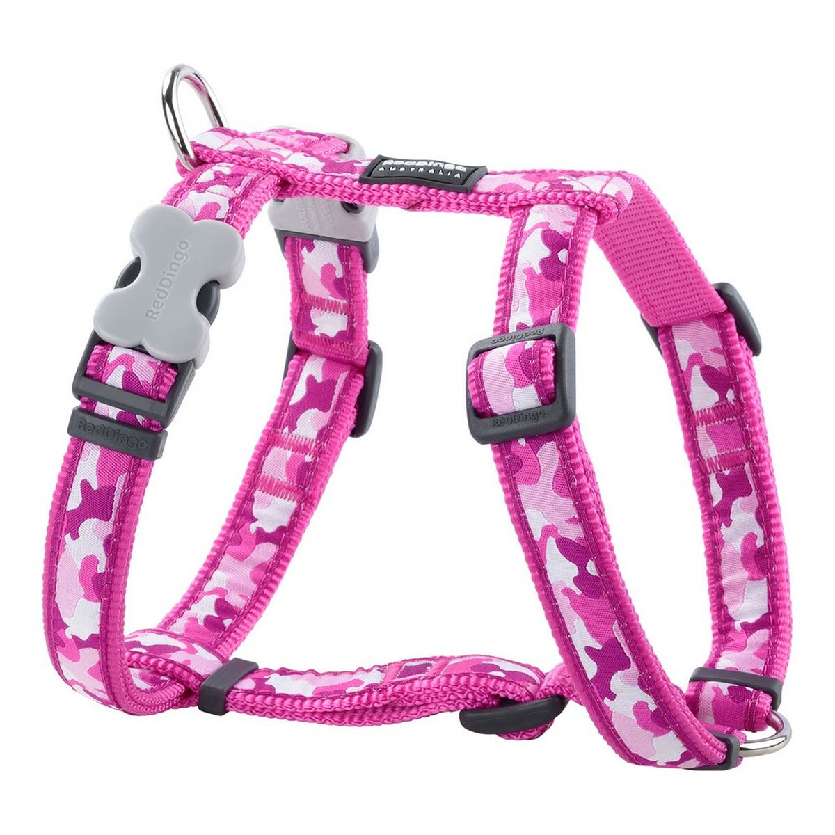 Dog Harness Red Dingo Style Fuchsia Camouflage 30-48 cm - Hilman kauppa