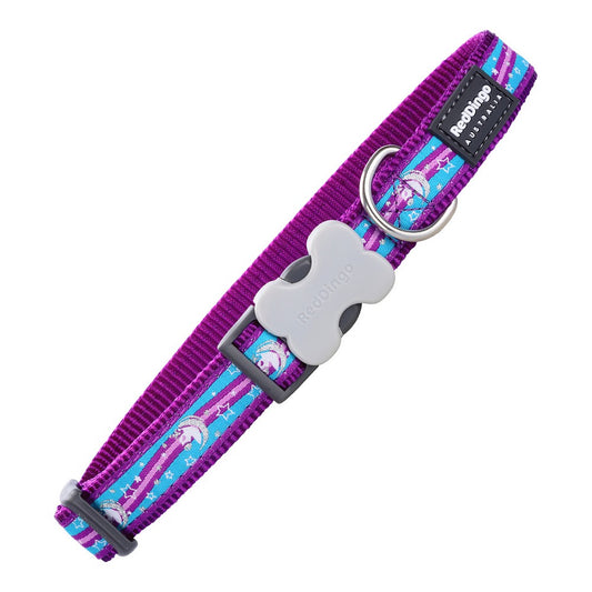 Dog collar Red Dingo Style Purple Unicorn (2,5 x 41-63 cm) - Hilman kauppa