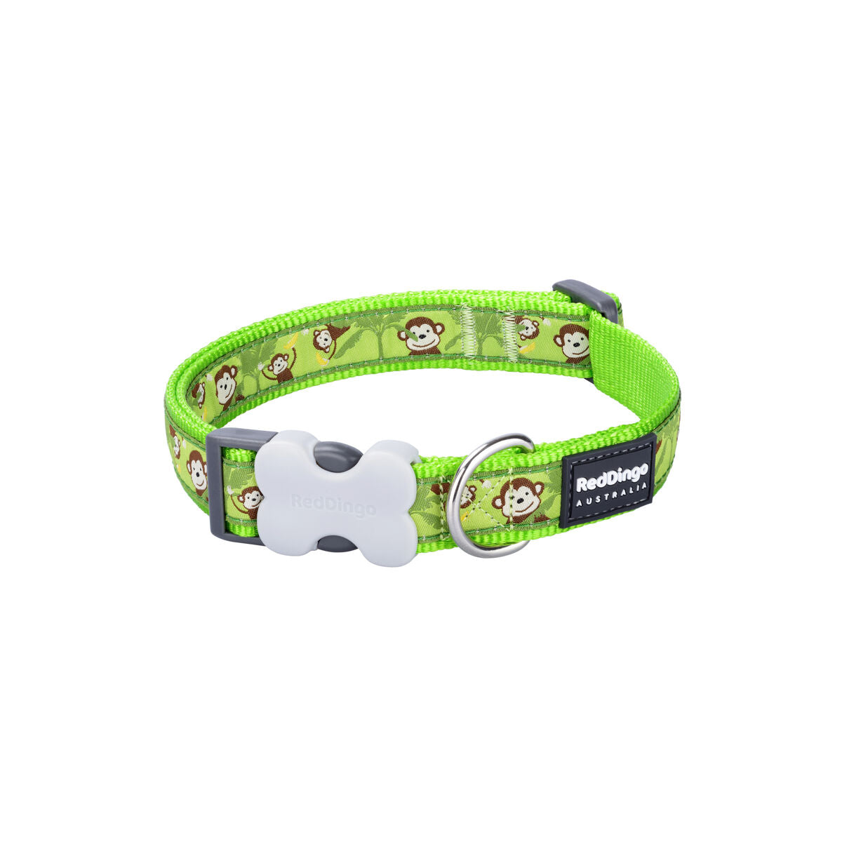 Dog collar Red Dingo STYLE MONKEY LIME GREEN 41-63 cm - Hilman kauppa