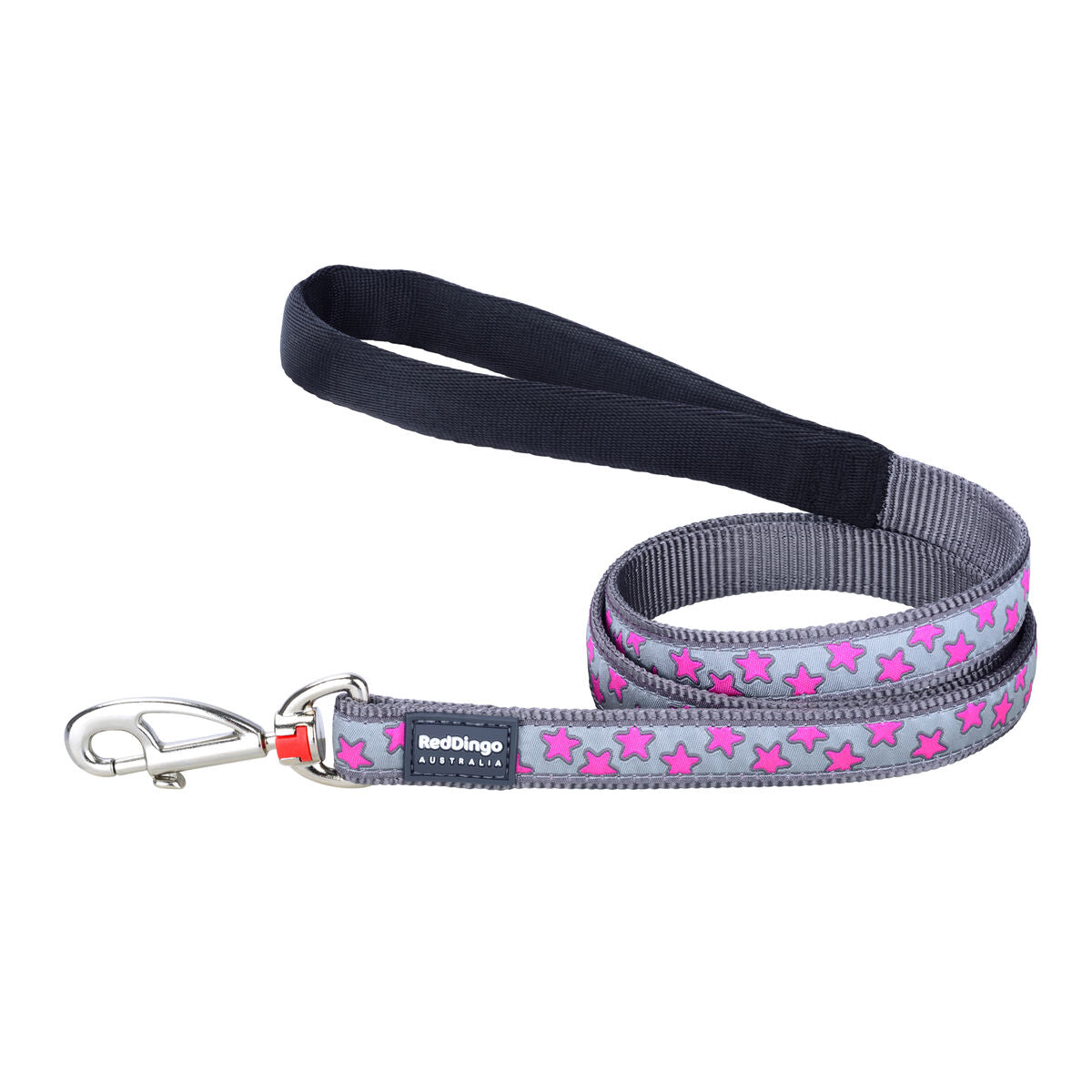 Dog Lead Red Dingo STYLE HOT PINK ON COOL GREY 15mm x 120 cm - Hilman kauppa